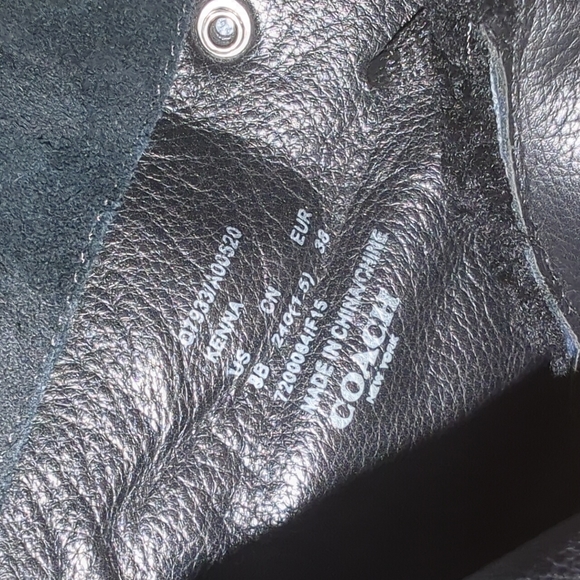 Coach Kenna Black Suede Shearling Wedge Bootie 8B - Picture 7 of 9